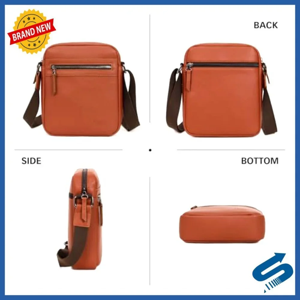 Small/Medium PU Leather Crossbody Messenger Bag Adjustable Strap